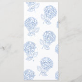 Menu Hydrangea Dusty Blue Floral Mariage moderne (Dos)