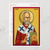 Menu Icône orthodoxe Saint Nicolas, Prière serbe 2 (Devant / Derrière)