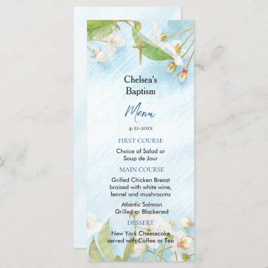 Menu Illumination Baptême chrétien orthodoxe (Devant / Derrière)