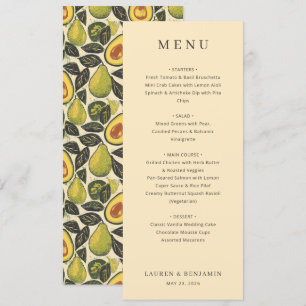 Menu Illustration d'avocat beige élégant
