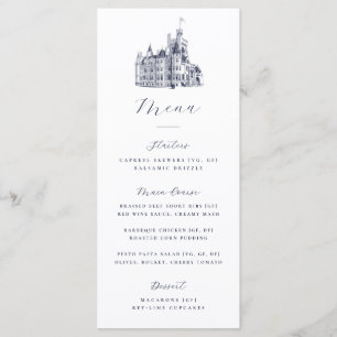 Menu Illustration de château élégant pour mariage de de