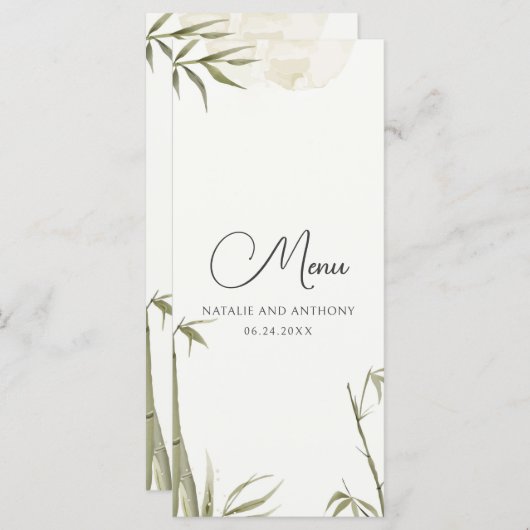 Menu Illustration de l'aquarelle en bambou (Devant / Derrière)