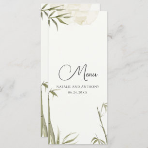 Menu Illustration de l'aquarelle en bambou