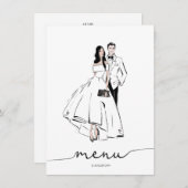 Menu Illustration Groom and Bride Fashion (Devant / Derrière)