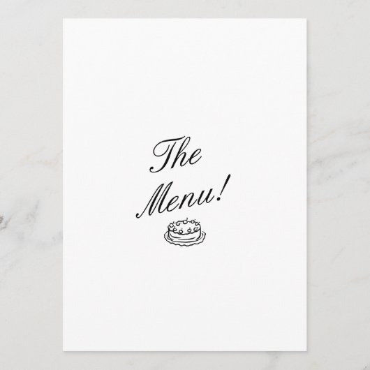 Menu Illustration manuscrite dessinée par un Mariage ir (Dos)