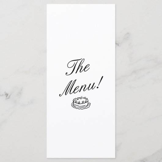 Menu Illustration manuscrite dessinée par un Mariage ir (Dos)