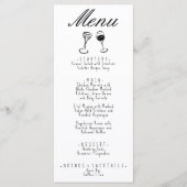 Menu Illustration manuscrite dessinée par un Mariage ir (Devant)