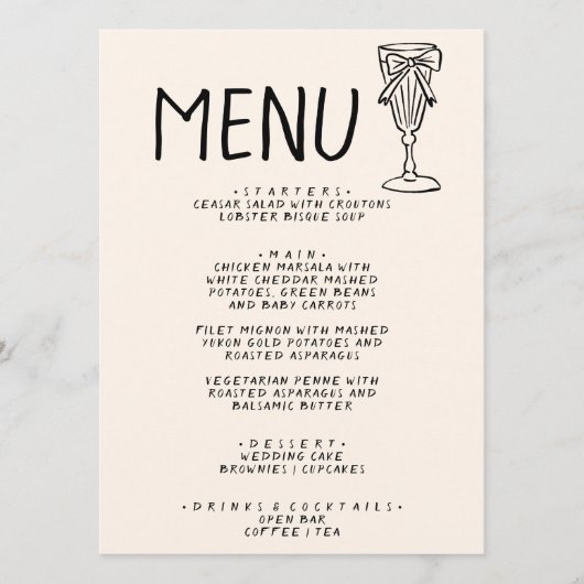 Menu Illustration manuscrite dessinée Retro Quirky Mari (Devant)