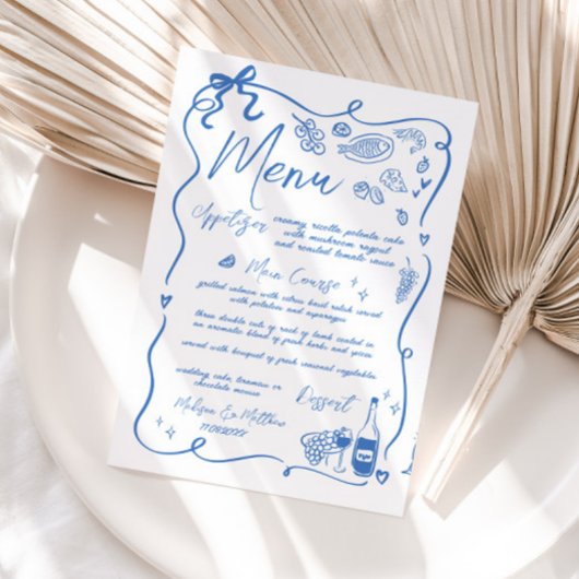 Menu Illustrations à main lunaire Doodles Mariage