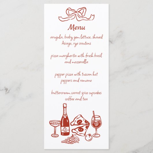 Menu illustré manuscrit Funky Pizza Wine (Devant)