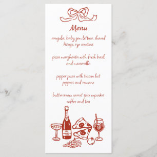 Menu illustré manuscrit Funky Pizza Wine