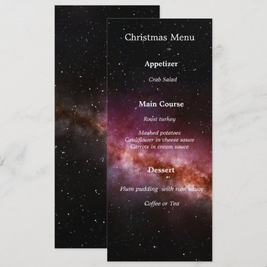 Menu Image de l'univers (Devant / Derrière)