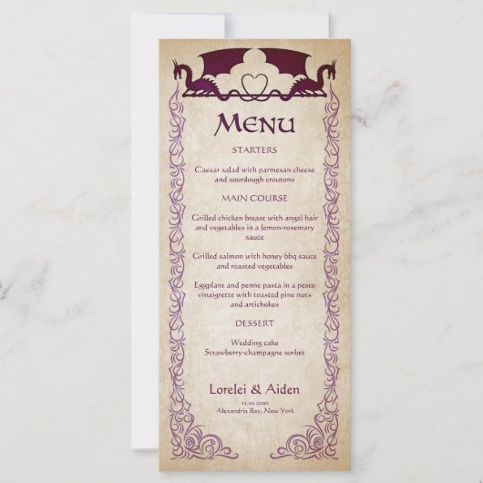 Menu Imaginaire Dragon Gamer (Devant)