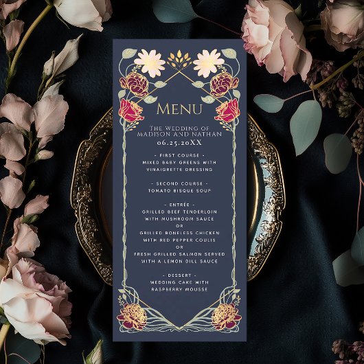 Menu Imaginaire Enchantée jardin floral mariage