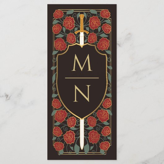 Menu Imaginaire médiéval de l'épée et du bouclier Maria (Dos)