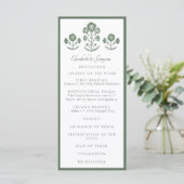 Menu Impression botanique en bloc vert et blanc (Debout devant)