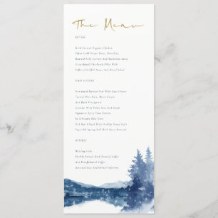 MENU INDIGO INK BLUE MOUNTAIN LAKE SNOW MARIAGE