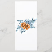 Menu Indigo Rust Boho Floral Aquarelle Mariage (Dos)