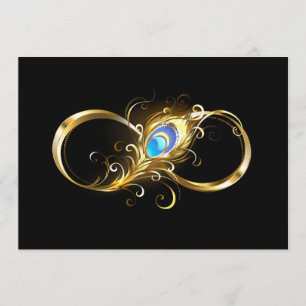 Menu Infinité avec plume de paon doré