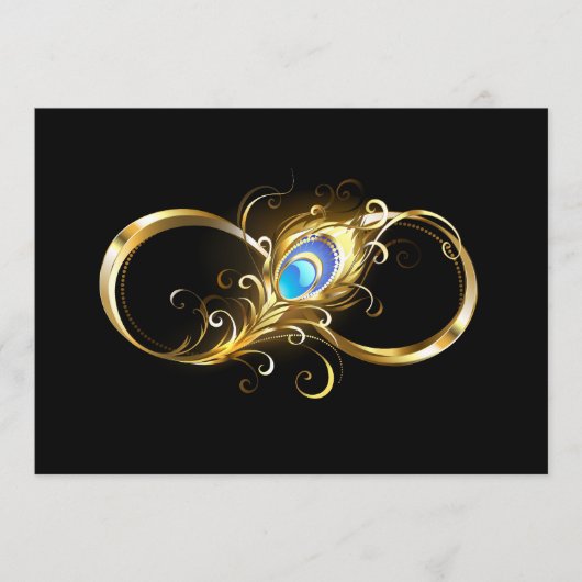 Menu Infinité avec plume de paon doré (Devant)