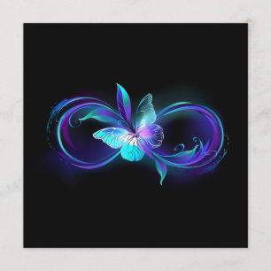 Menu Infinité brillante avec papillon magique