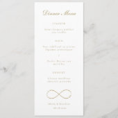 Menu Infinity Love Monogram Gold White Mariage Dîner (Devant)