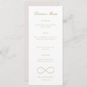 Menu Infinity Love Monogram Gold White Mariage Dîner (Devant / Derrière)