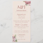 Menu Initiales de monogramme Aquarelle Fleurs d'hortens (Devant)