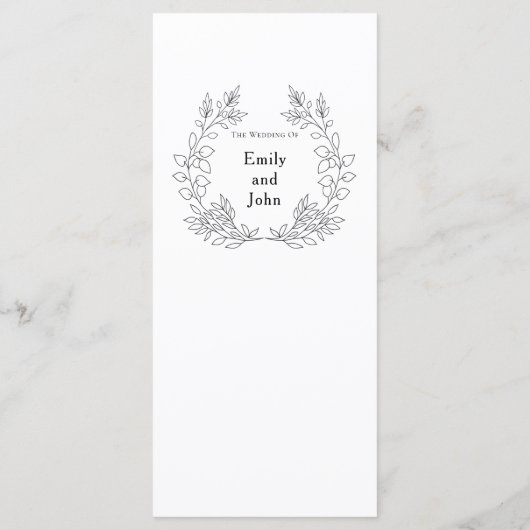 Menu Initiales de monogramme/Feuille/Mariage de typogra (Dos)