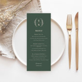 Menu Initiales florales empilées Monogramme Mariage