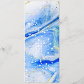 Menu Inky Splash Blue Marble avec feuille d'or Dîner (Dos)