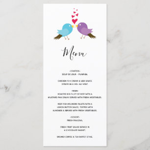 Menu Inséparables et Mariages de coeur
