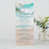 Menu Island Breeze Plage Peint Scène Mariage Dîner (Debout devant)