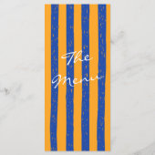 Menu Italian Hand Written Painted Pinstripes Wedding (Dos)