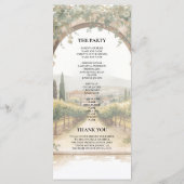 Menu Italian Vineyard Wedding Program | Tuscan Arch  (Dos)