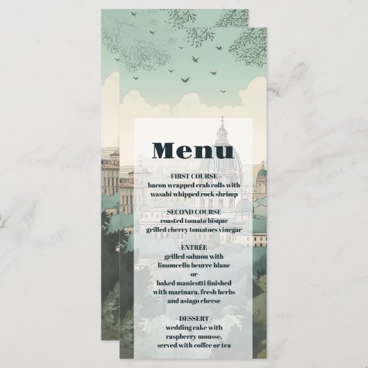 Menu Italie Rome Destination Mariage (Devant / Derrière)
