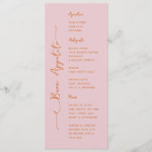 Menu italien rose écrit à la main Buon Appetito (Devant)