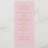 Menu italien rose écrit à la main Buon Appetito (Dos)