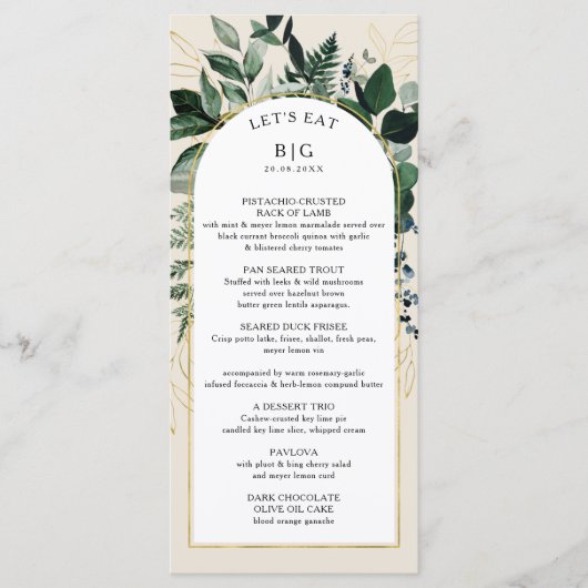 Menu Ivoire beige élégant Arche botanique moderne de ma (Devant)
