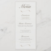Menu Ivoire & Cendres Mariage double face Dîner/Bar (Devant)