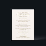 Menu Ivoire simple et Mariage moderne or<br><div class="desc">Menus mariages modernes avec un design épuré et simple avec des polices audacieuses.</div>