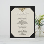 Menu Ivory Black and Gold Mariage damassé (Debout devant)