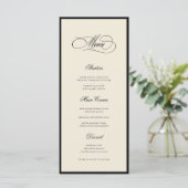 Menu Ivory & Black Old Money Aesthetic Retro Wedding (Debout devant)