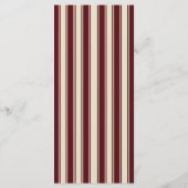 Menu Ivory & Burgundy Stripes Border Retro Wedding (Dos)