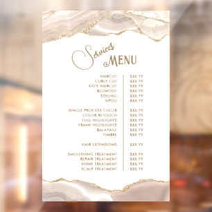 Menu Ivory Gold Agate Services Raamsticker