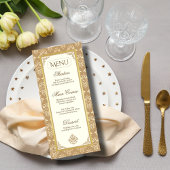 Menu Ivory Gold Damask Elegance Mariage musulman islami