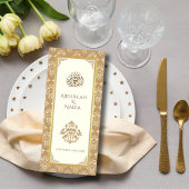 Menu Ivory Gold Damask Elegance Mariage musulman islami