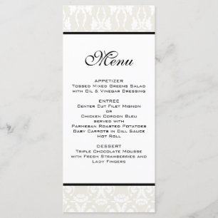 Menu Ivory Mariage damassé