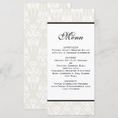 Menu Ivory Mariage damassé (Devant / Derrière)