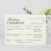 Menu Ivory Minimalist Boho Wedding Program Timeline (Debout devant)